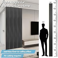 Vista 2 de Art3d WPC - Paneles de pared con listones, paquete de 8 unidades de 108 x 6 pulgadas, detalles de pared 3D para decoración de pared interior, sala