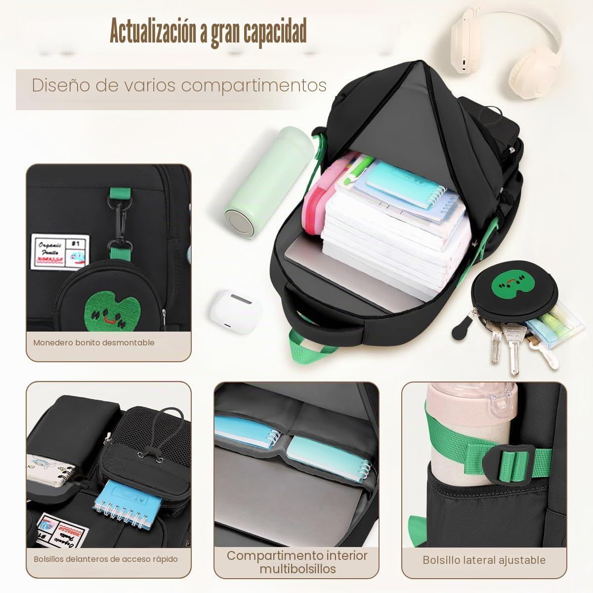 Mochila escolar para adolescentes, niñas, niños, mochila escolar, mochila escolar, mochila informal, mochila grande, mochila escolar para mujer, 9, 10, 11, 12, 13, 15 años, 2, 3, 4, 5, 6, 7, 8 clase