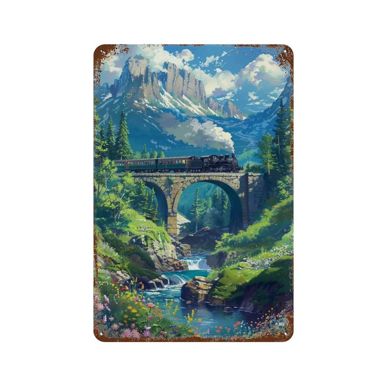 HDURYEYRYY Alpine Steam Journey 03 Wall Retro Iron Vintage Art Metal Tin Sign Poster Modern Home Cofffee Club Art Bar Shop Decor 30x20cm