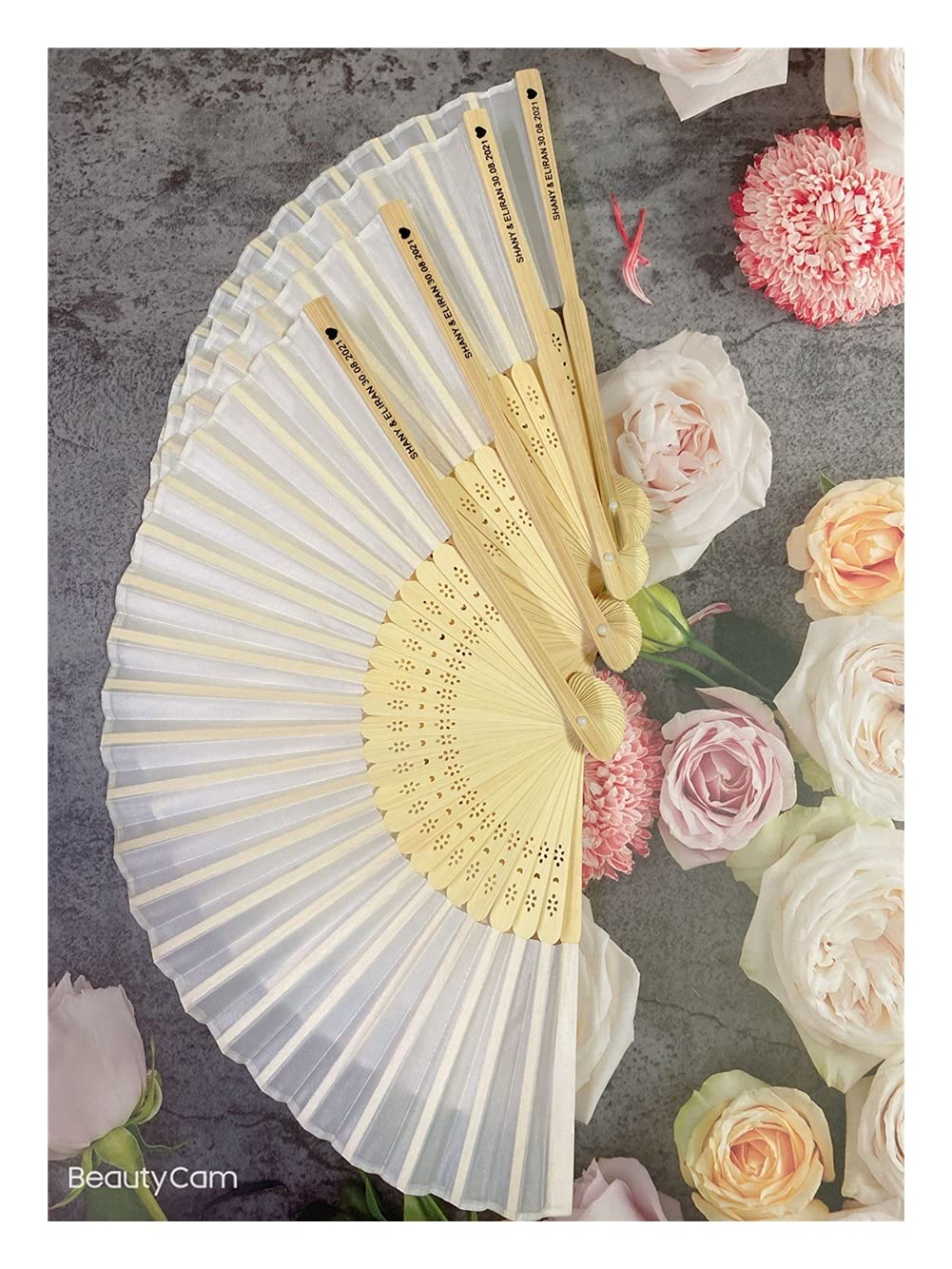 Abanico Plegable Abanico Plegable De Seda De Lujo Personalizado, Elegante Caja De Regalo Cortada Con Láser + Regalo De Fiesta / + Regalo De Boda Estampado, 20 Piezas Por Lote Abanico (6) (14) (3 )