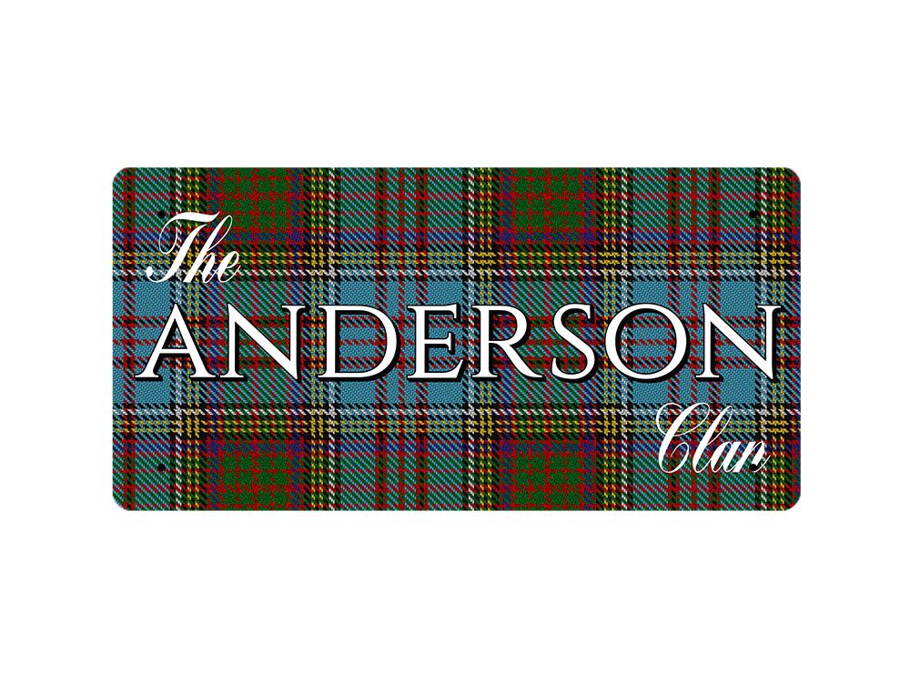 Mcmug White - The Anderson Clan (Anderson Tartan) - Metal Sign, Decorative Sign, 200Mm X 100Mm