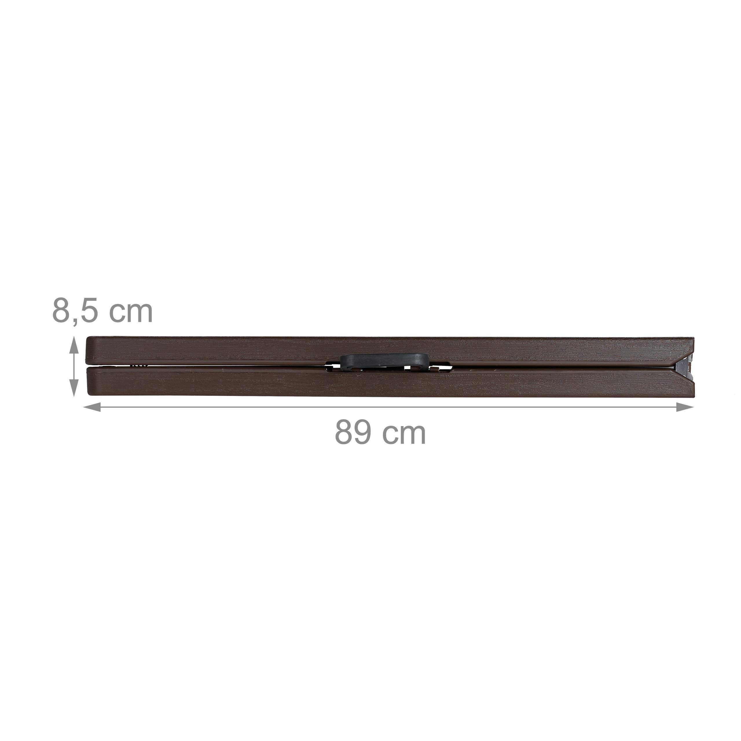 Relaxdays Banc Pliable Lot de 2, Pliant pour Balcon & Jardin, Plastique, Camping, Kermesse, 42,5 x 179 x 24,5 cm, Brun
