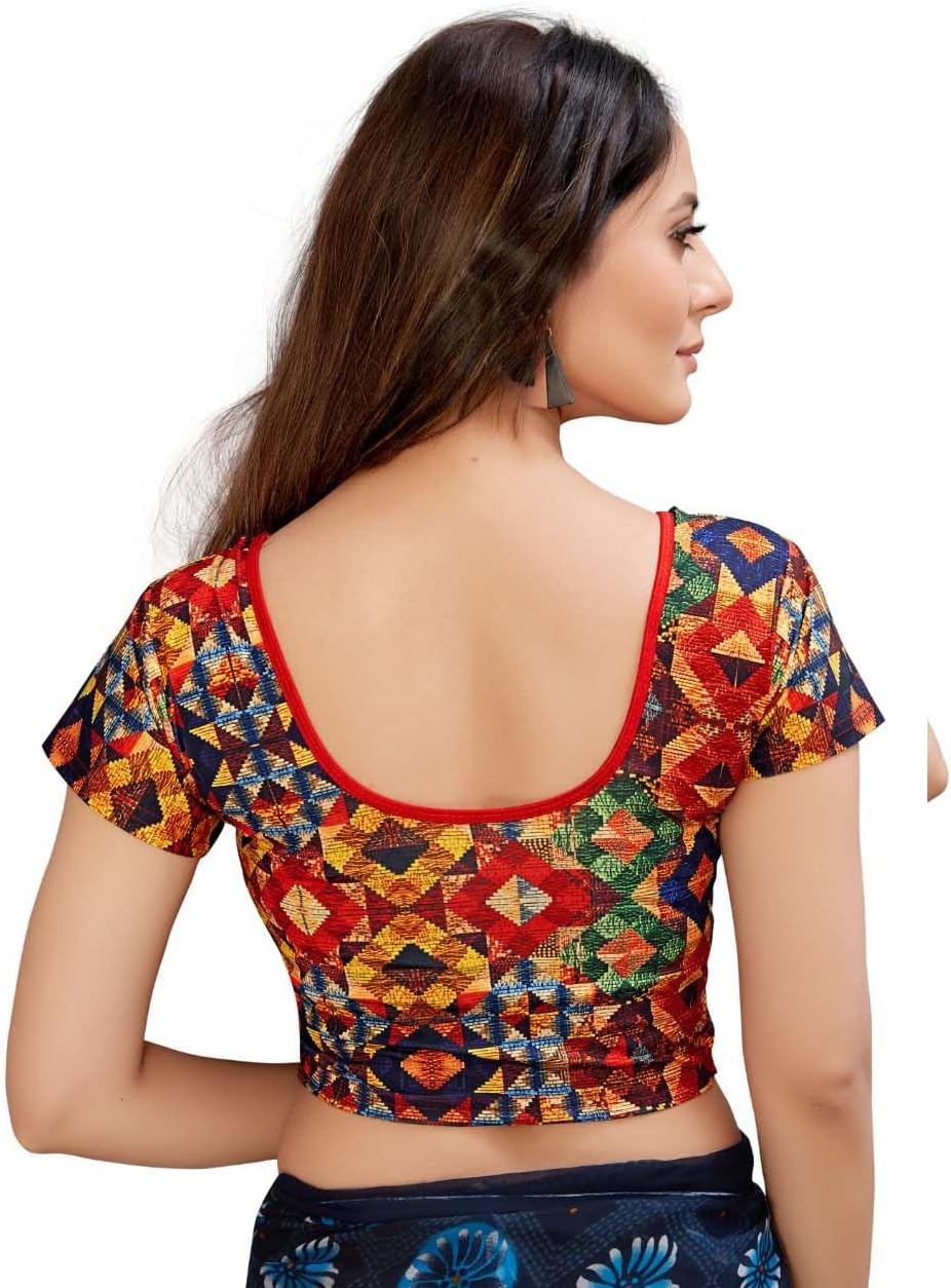 Women's Stretchable Digital Printed Designer Blouse | Vibrant Ethnic Saree Blouse | Choli for Wedding & Festive - Image 2