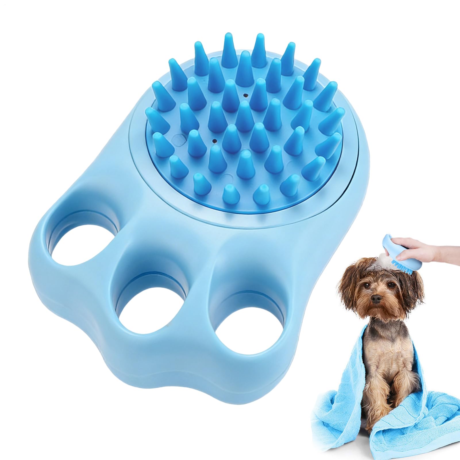 Cepillo de Baño para Mascotas Peine Dispensador de Champú | Cepillo De Lavado Para Gatos Con Cerdas De Silicona Para el Baño y el Masaje de de Pelo Corto y Largo