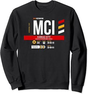 Vintage Kansas City MCI Airport Code Travel Day Retro Travel Sweatshirt