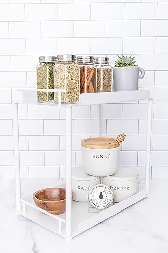 Buzzelli Company - Estante de almacenamiento de 2 niveles para encimera, soporte organizador