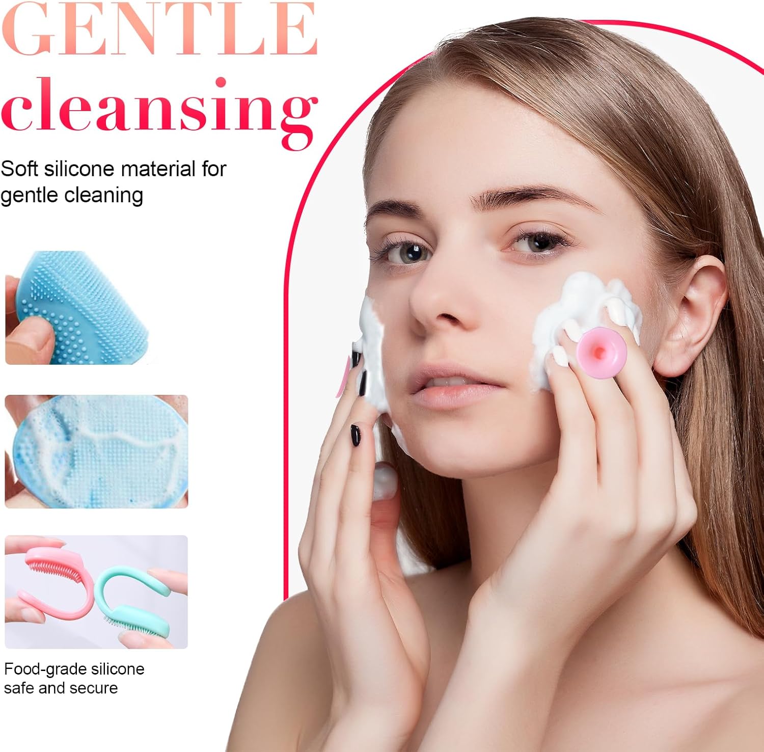 close-up of dual-sided silicone bristles