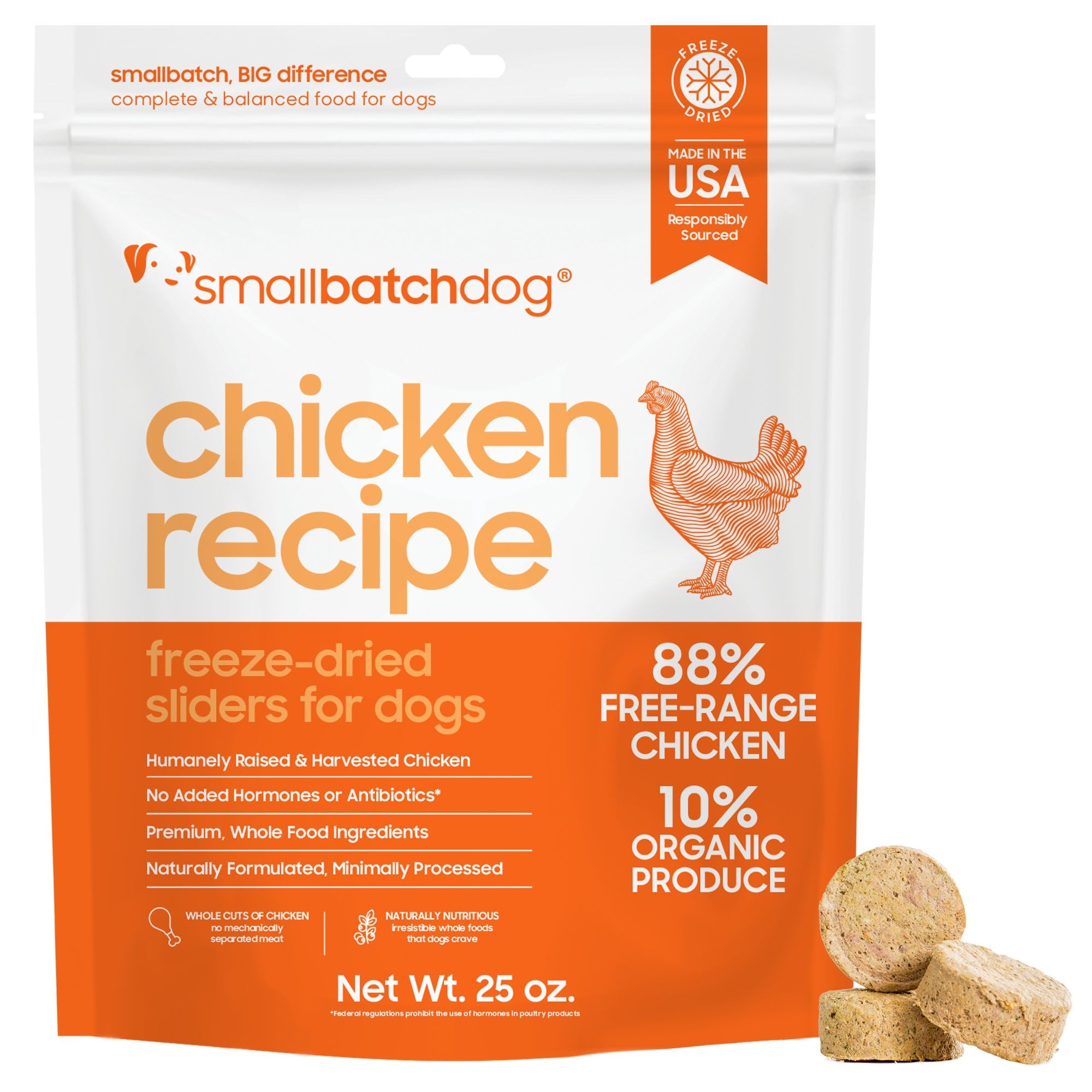 smallbatch Pets Freeze Dried Raw Dog Food, Chicken Recipe