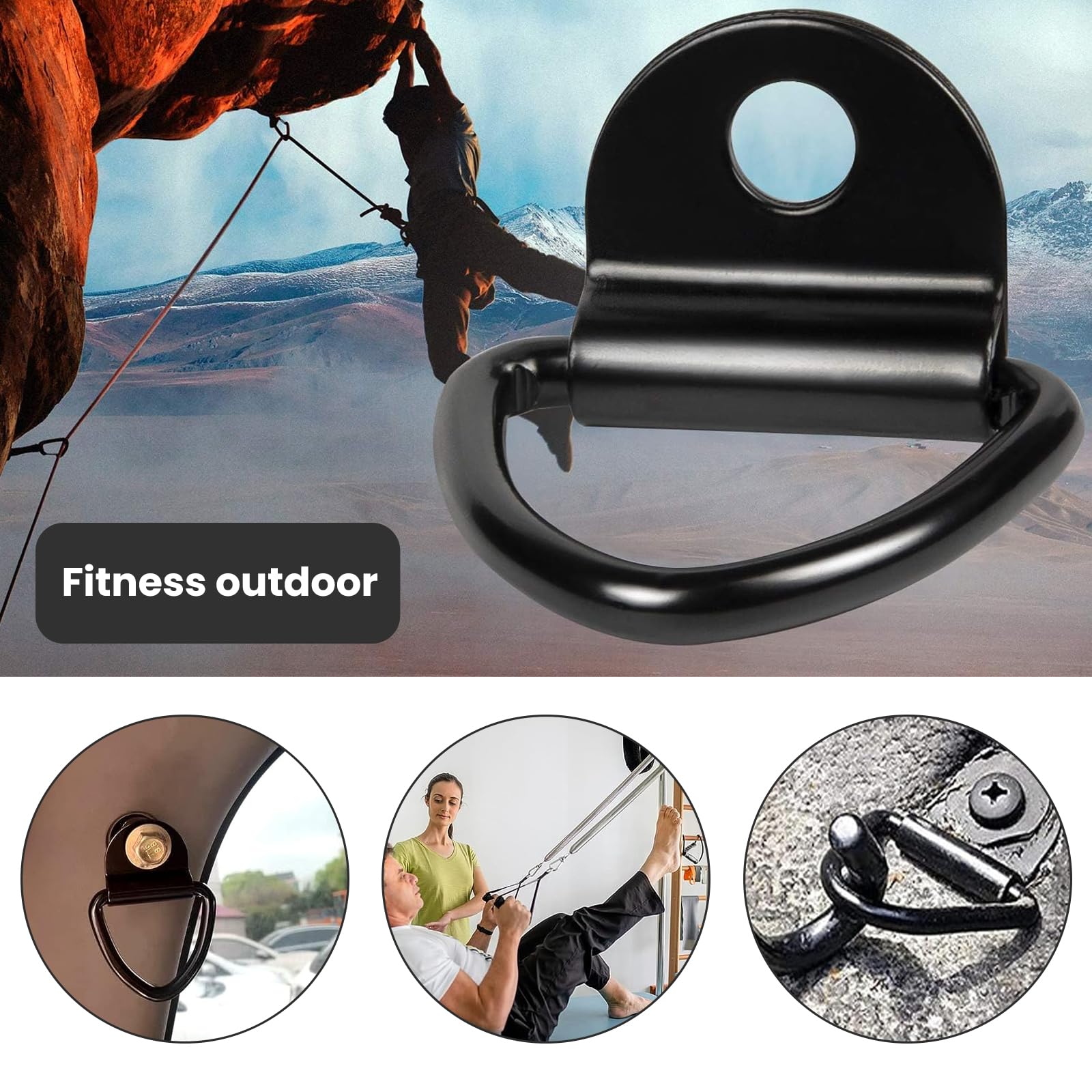 6 Pièces D Anneau De Montage Anneau D'arrimage 85x63mm, Illets D'arrimage En Acier Au Carbone Noir Pour Remorques Anneau De Montage Avec Charge 550KG Pour La Sécurisation De La Cha