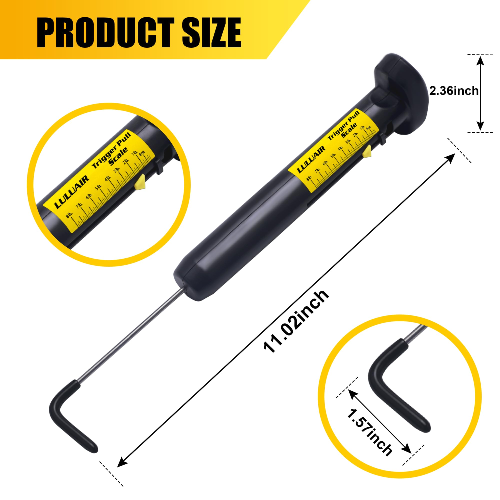 Manual Trigger Pull Scales, Mechanical Trigger Pull Gauge with Values ranging from 8 oz. to 8 lbs. for Shooting competitions and Trigger adjustments