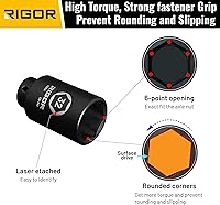 Vista 3 de RIGOR 11004 - Enchufe de impacto de tuerca de eje de 1.260 in, accionamiento de 1/2 pulgada, 6 puntos, profundo, CR-MO, métrico, ajuste rápido