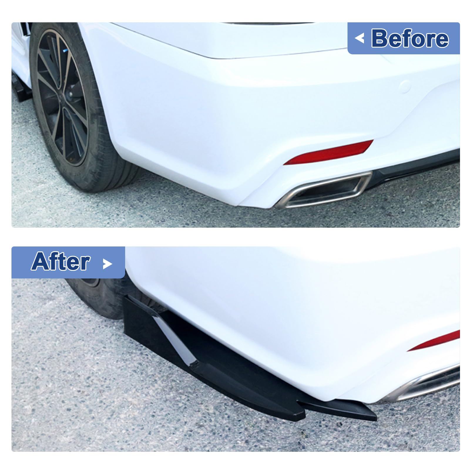 2PCS Universal Bumper Protector Side Skirts,Painted Splitter Protector,Anti-Collision and Scratch-Free Bumper Diffuser,Glossy Black