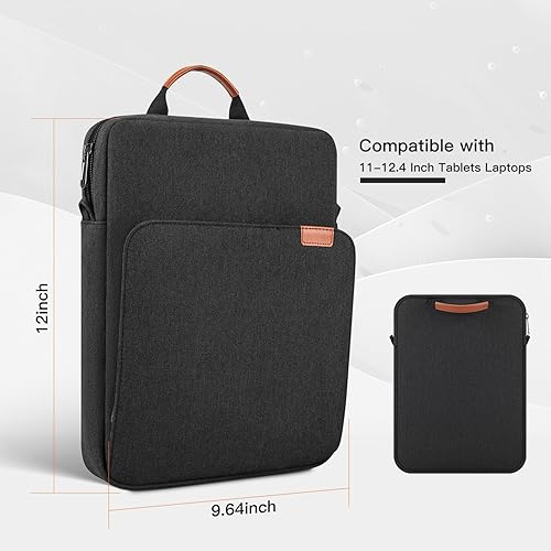 Vista 31 de Funda de transporte para iPad de 13 pulgadas para iPad Pro M5 y Air M2/M3 2025, iPad Pro 12.9, 13.8" Surface Laptop 7th, funda acolchada para Negro