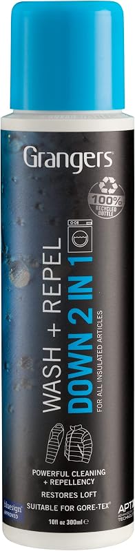 Grangers Wash + Repel Down 2 in 1 (300ml/10fl oz) | Clean & Waterproof Down Filled Clothing, Sleeping Bags, Duvets & Pillows. Suitable For GORE-TEX, Saves Time, Energy & Water