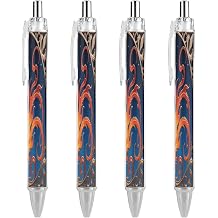 Phoenix Fire Rise Ballpoint Pens Retractable Office Pens Black Fine Point 0.55mm Ball Point Pen with Super Soft Grip Writing Ink Pen for Men Women 4 PCS