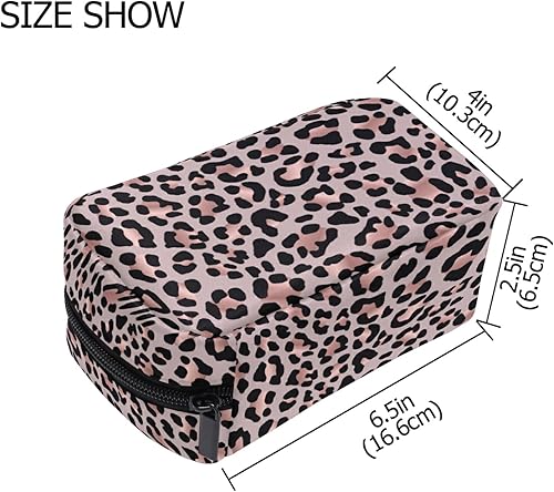 Miniatura 3 de MNSRUU Pequeña bolsa de cosméticos para niñas y mujeres, de viaje, con estampado de leopardo colorido, organizador de artículos de tocador con