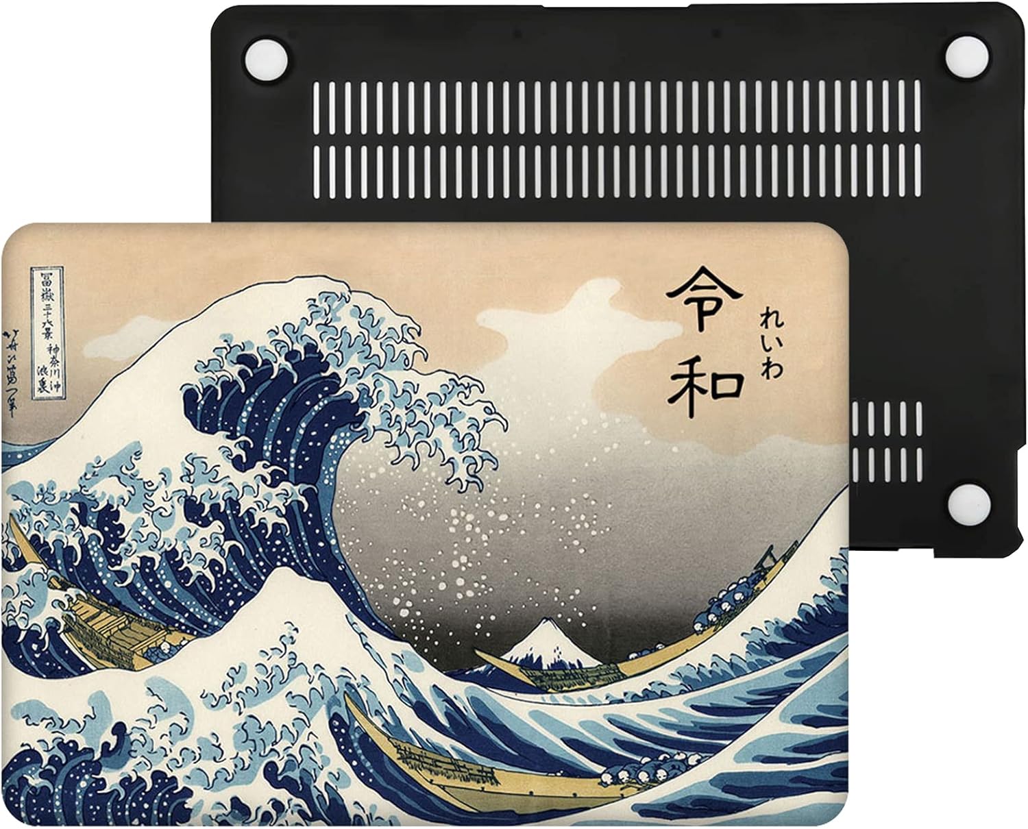 Compatible with MacBook Air 15 inch Case 2025 2024 2023 M4 M3 M2 A3241 A3114 A2941, Protective Plastic Hard Shell & Keyboard Cover for Mac Air 15 inch Case M4 M3 M2 - Kanagawa Japan Wave