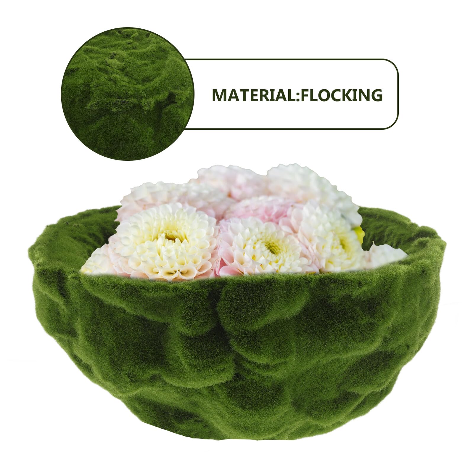 Garneck Acrylkugel mit Blumenmuster Künstliche Mooskugel für Dekoration Terrarien und Bastelarbeiten Pflegeleichtes Moos-Accessoire für Tischdekorationen und Gartenarrangements