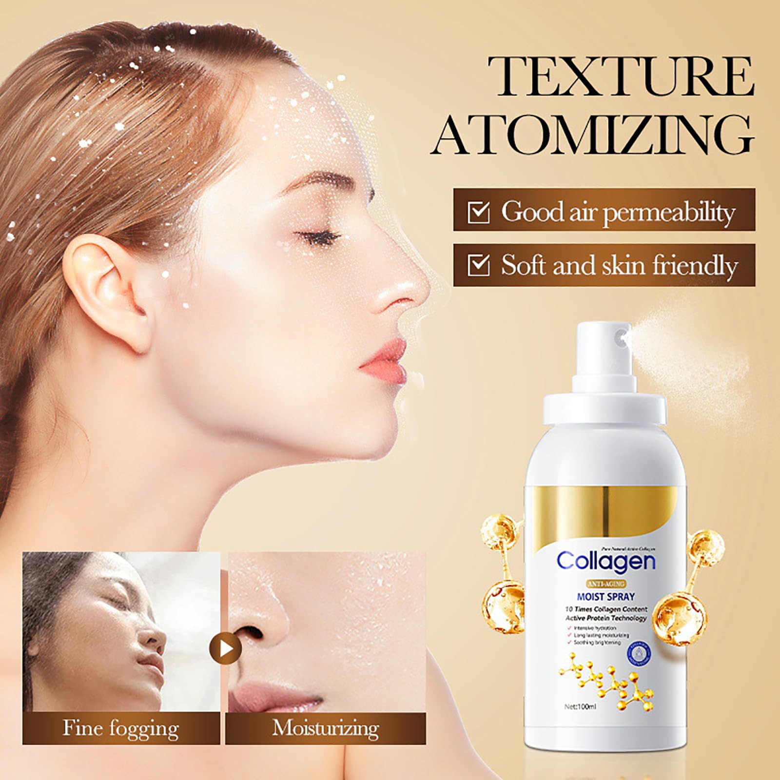 Collagen zestaw prysznicowy z 500 ml szamponu, 500 ml odżywki, żel pod prysznic, żel pod prysznic, 300 ml balsam do ciała i spray nawilżający 100 ml, odpowiedni dla mężczyzn i kobiet (zestaw