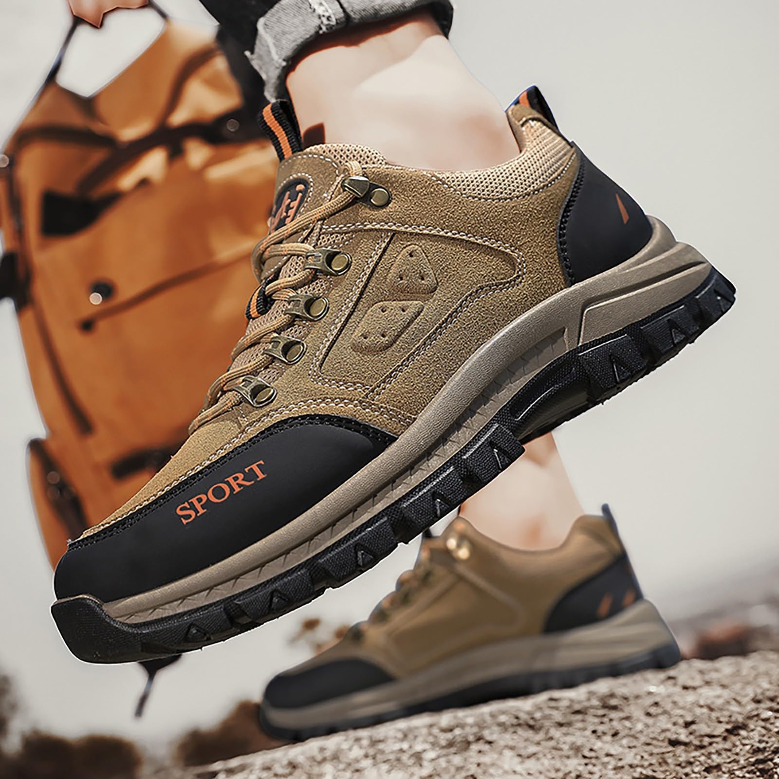 Scarpe da trekking da uomo con piede largo, scarpe sportive leggere con