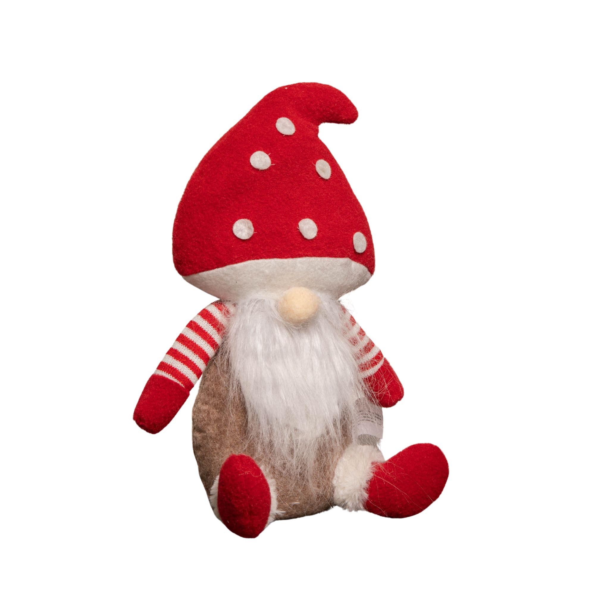 Samuel Alexander Red/White 28Cm And Sitting Christmas Gonk With Mushroom Hat