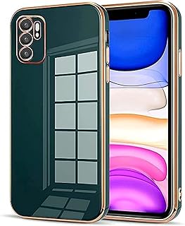 (Reno 6 5G) Luxury Soft Silicone TPU Bumper, Full Body Protection Shockproof Anti-Fall Heavy Duty Protective Phone Case (Green)