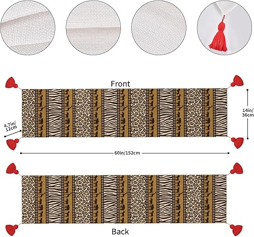 Miniatura 2 de Camino de mesa de Navidad de jirafa africana, decoración de mesa de comedor, decoración de Navidad, decoración de interiores del hogar, caminos de