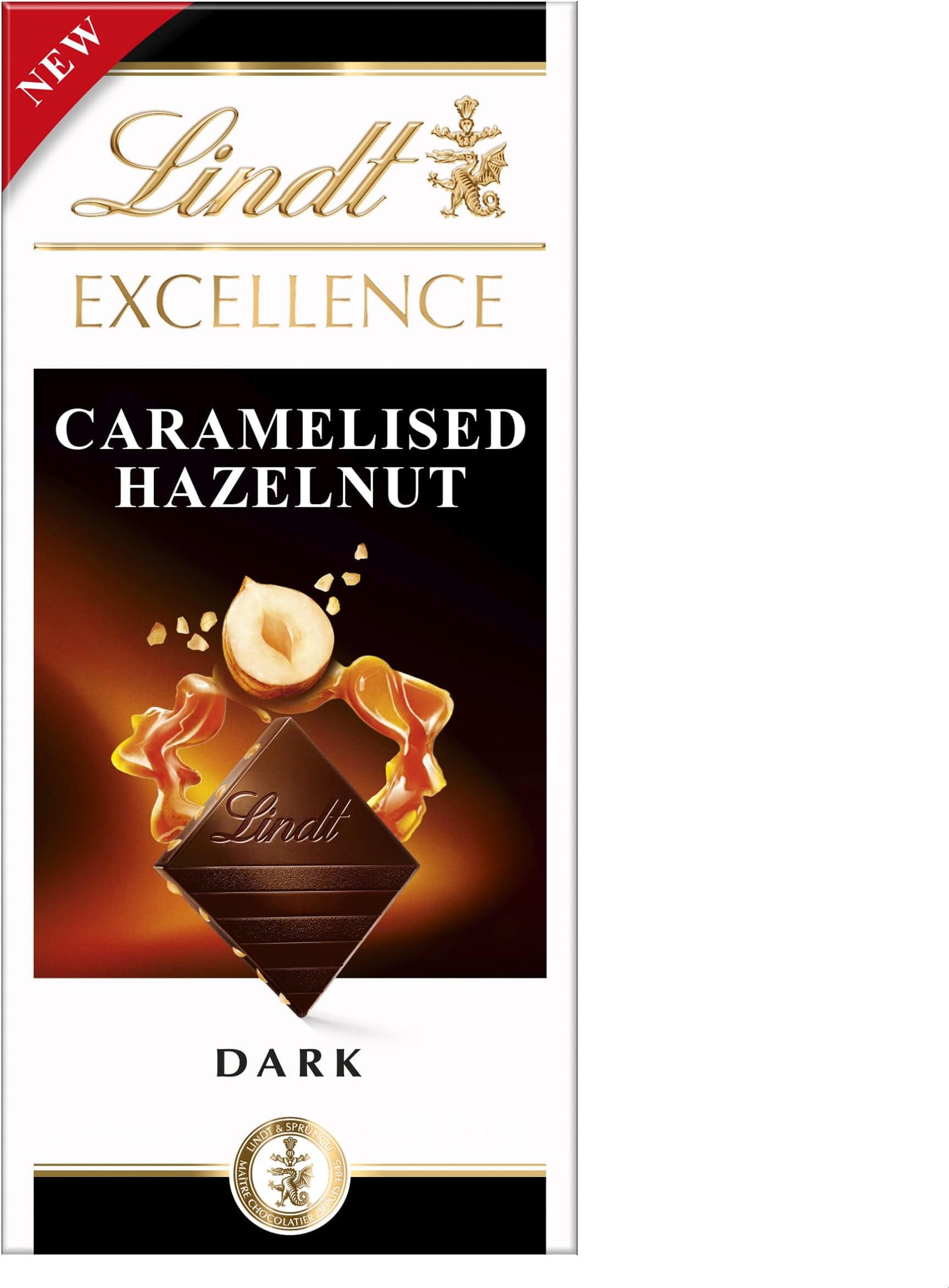 Lindt EXCELLENCE Caramelised Hazelnut, 100g (Pack of 10)