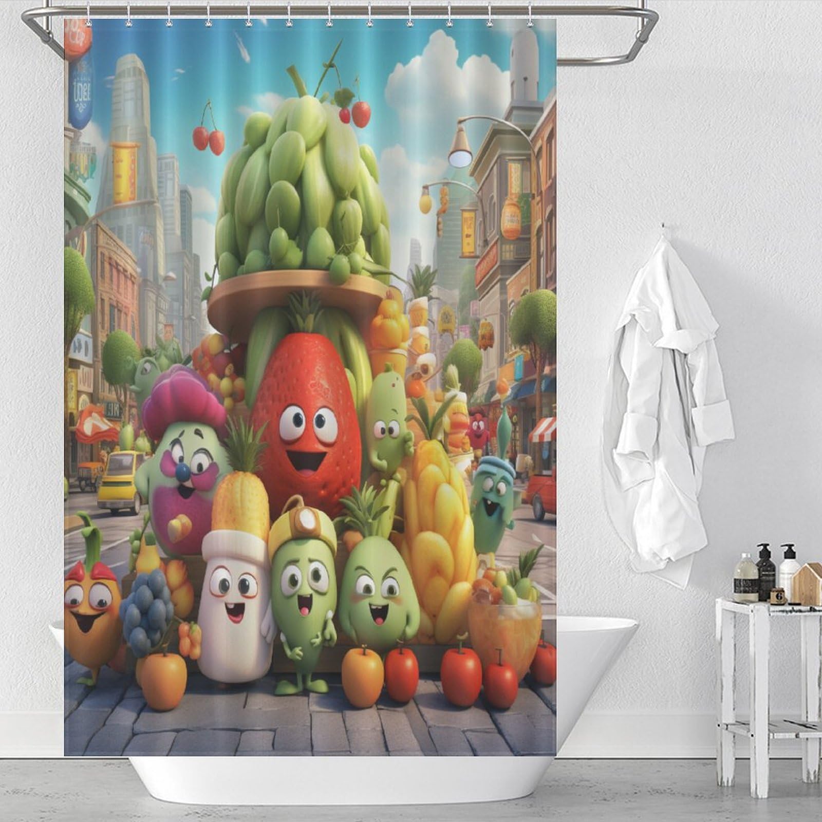 Rideau de douche textile haute qualité 122x183 cm avec œillets renforcés