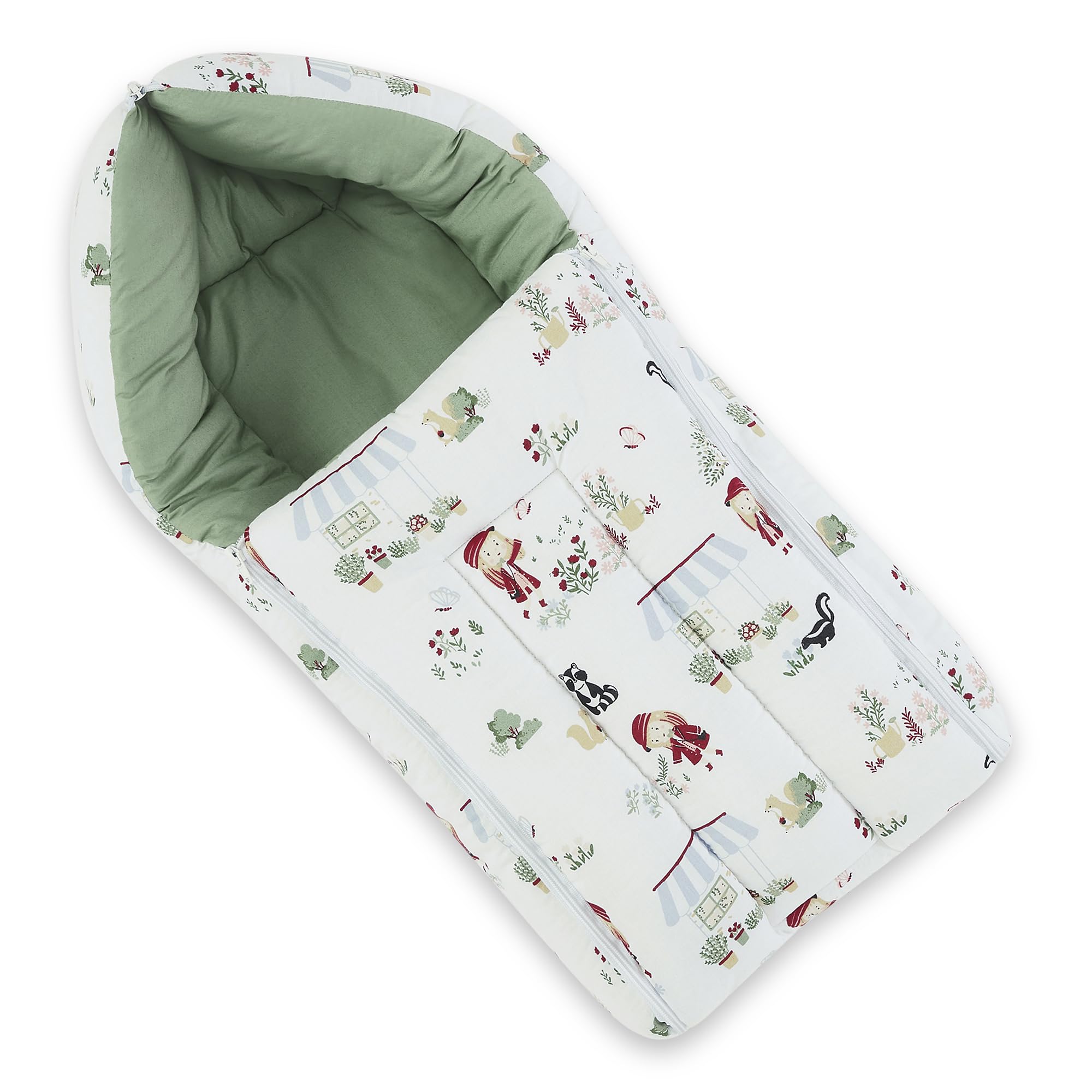 Haus & Kinder Carry Nest for New Born Baby to 6 Months - Cotton Poplin 3 in 1 Baby Carry Nest Cum Sleeping Bag | Portable Baby Sleeping Nest Multi Color | Perfect Size for Your Baby 67*30Cm | Scarlet-image-19