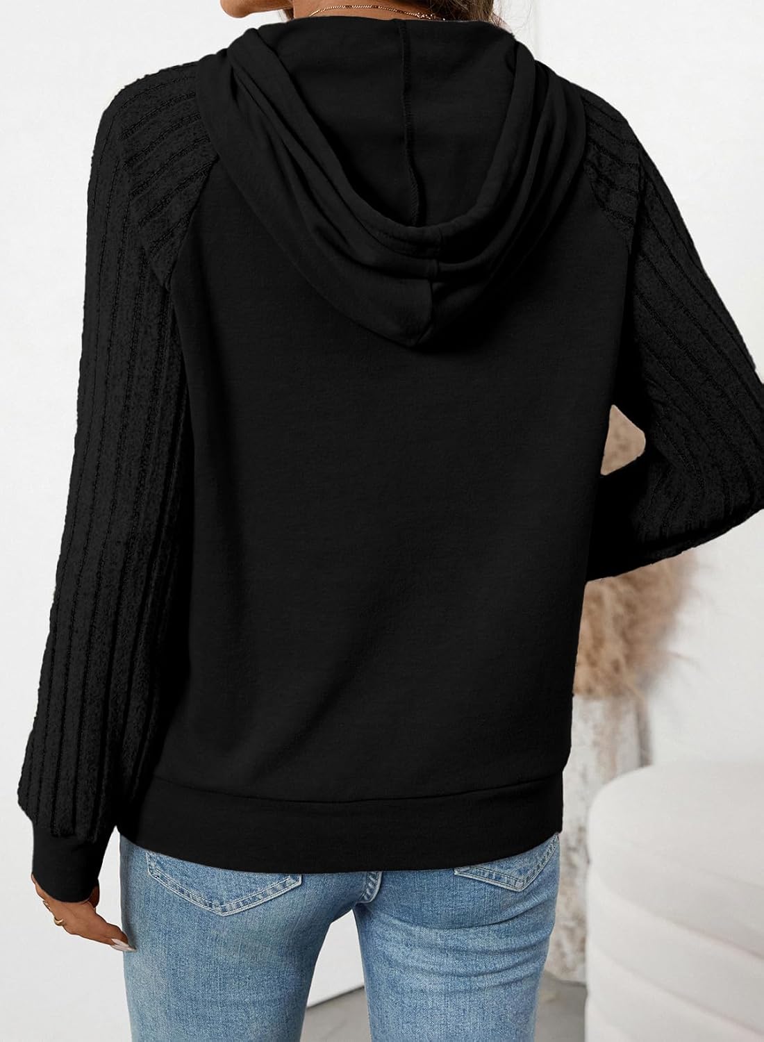 SHEWIN Hoodies for Women Casual Knit V Neck Sweaters with Pocket Womens Fall Fashion 2025 - Image 3