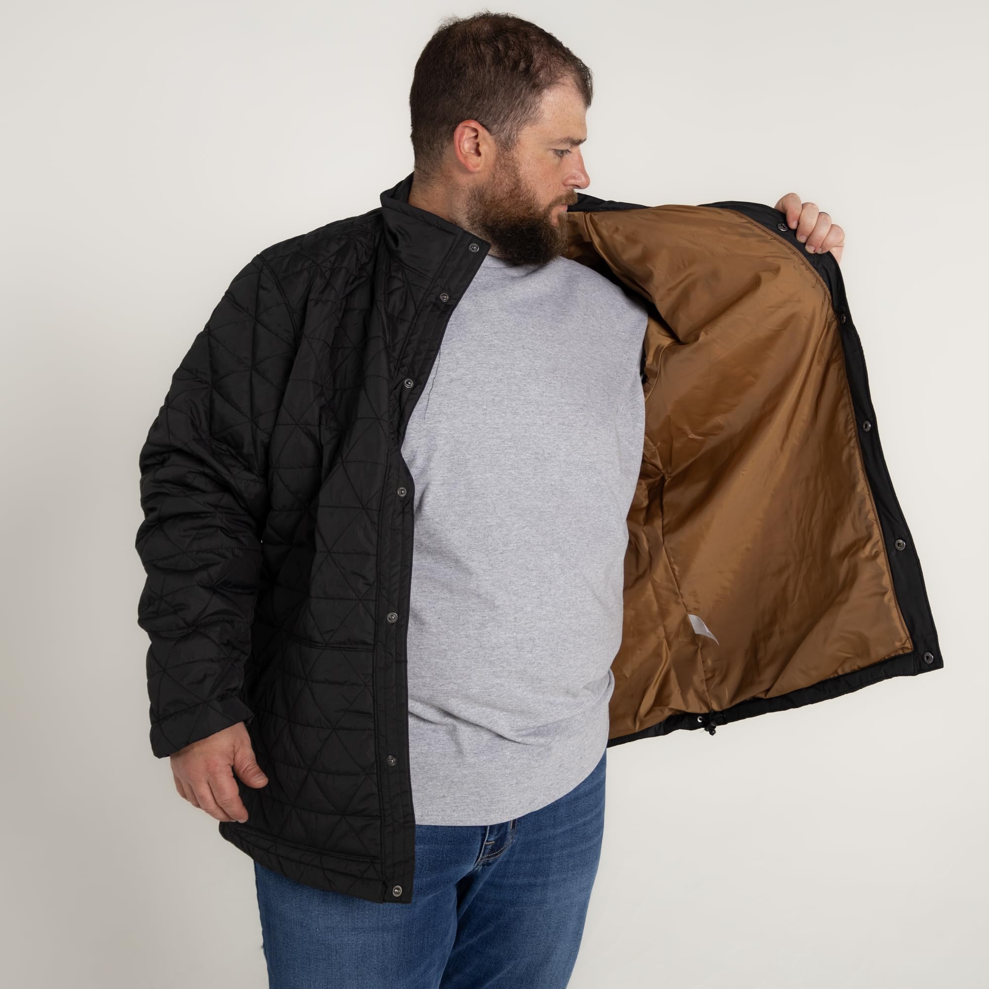 Snow Country Outerwear Mens Big 2XL-7XL Signature Synthetic Down Shirt Jacket Coat (3XL, Blk)