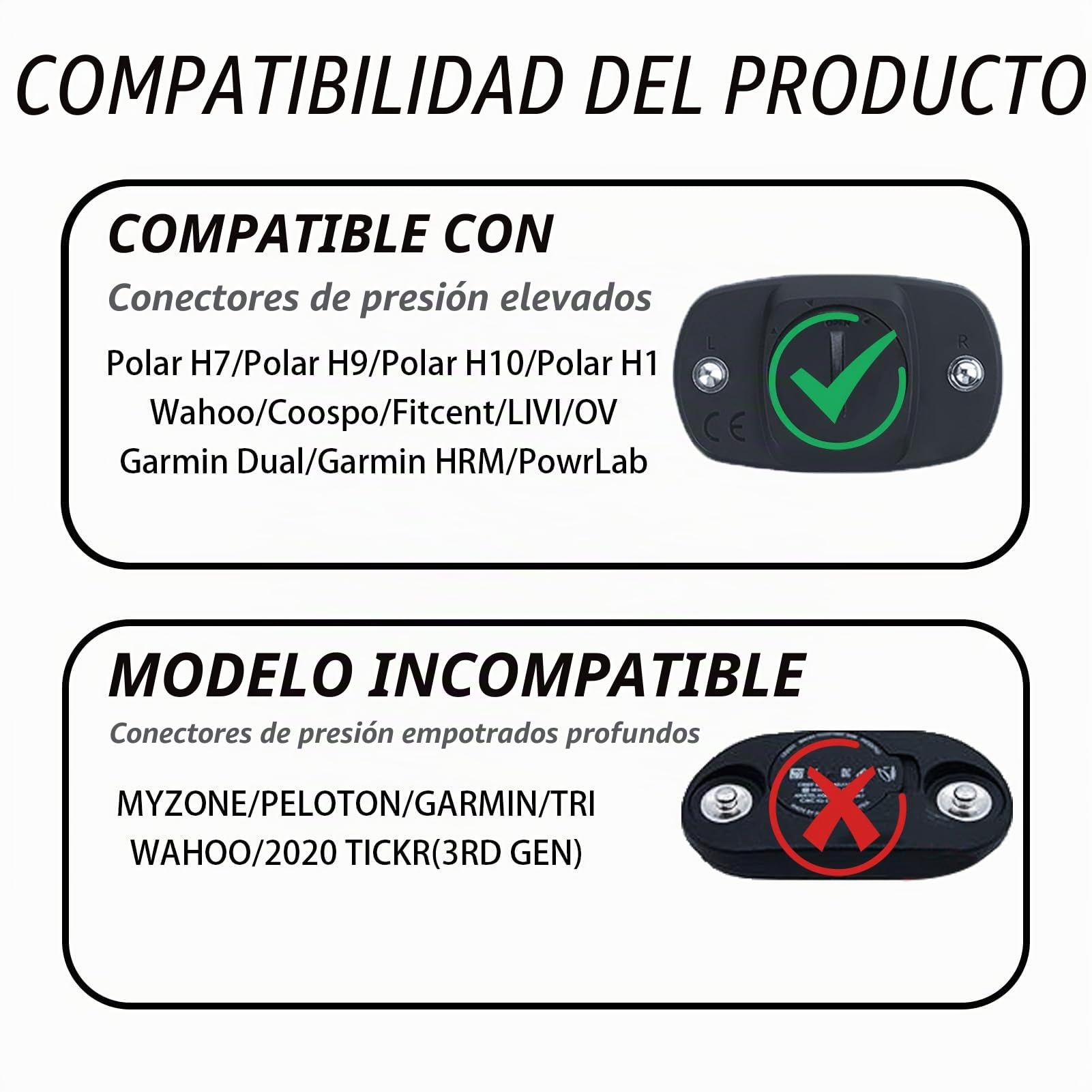 Recambio Cinta Frecuencia Cardiaca (70 cm a 115 cm) Banda Elástica Ajustable Bluetooth Ant+ Compatible con Garmin, Wahoo, Polar H10 H9, Coospo, Bryton, Magene, Livlov, Ideal, Resistente Agua Sudor