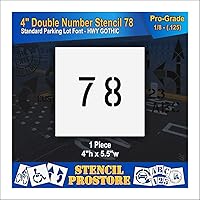 Vista 95 de Plantillas para pavimento, bordillo y WheelStop, plantilla de doble número de 4 pulgadas, (18), 4 x 4 x 1/16 pulgadas, livianas