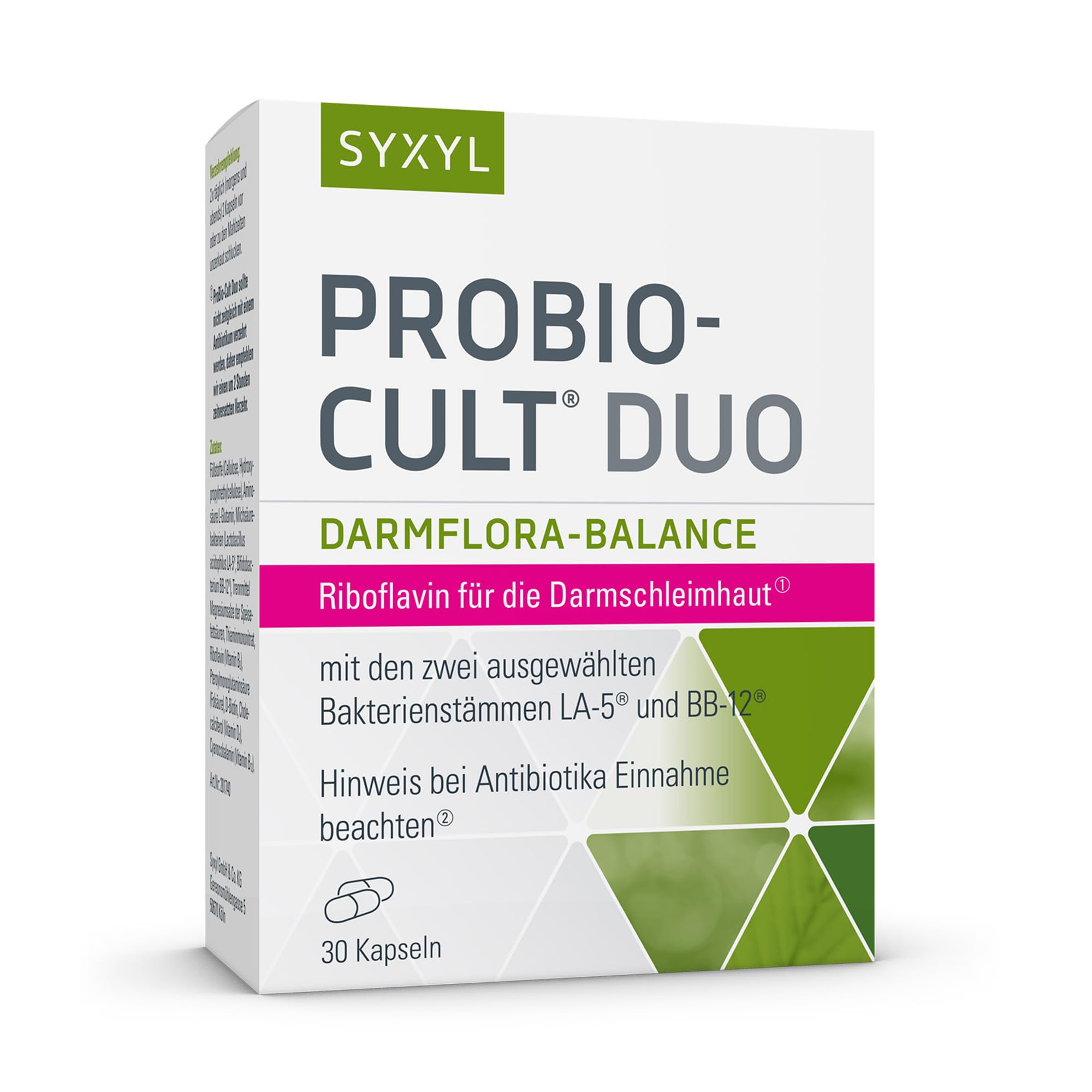 SYXYL ProBio-Cult Duo | Nahrungsergänzungsmittel mit Riboflavin | Milchsäurebakterien & Mikronährstoffen zur Unterstützung von Darmflora & -schleimhaut | 30 Kapseln im Blister