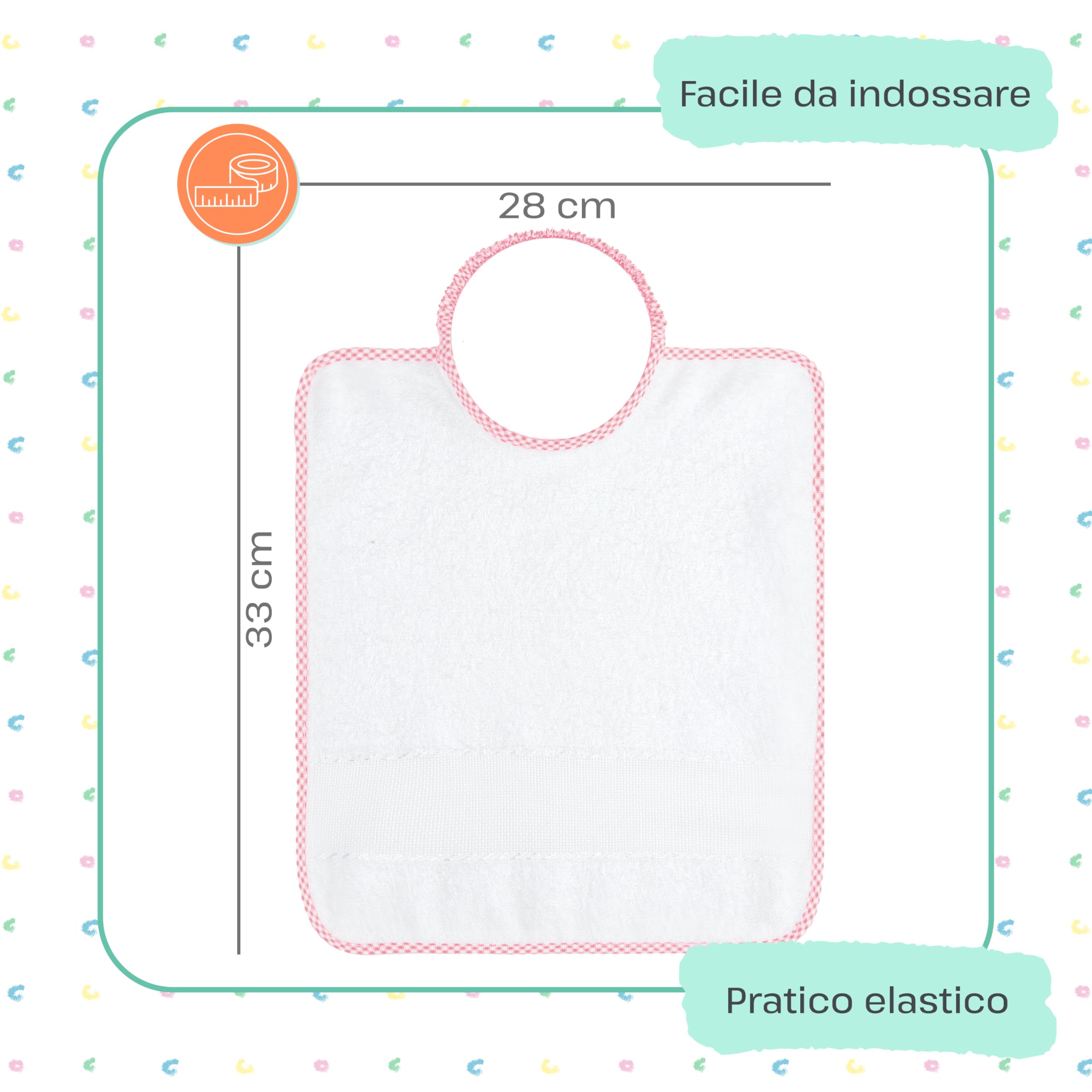 Set asilo ricamato con tela aida bavaglino asciugamano sacca Italia