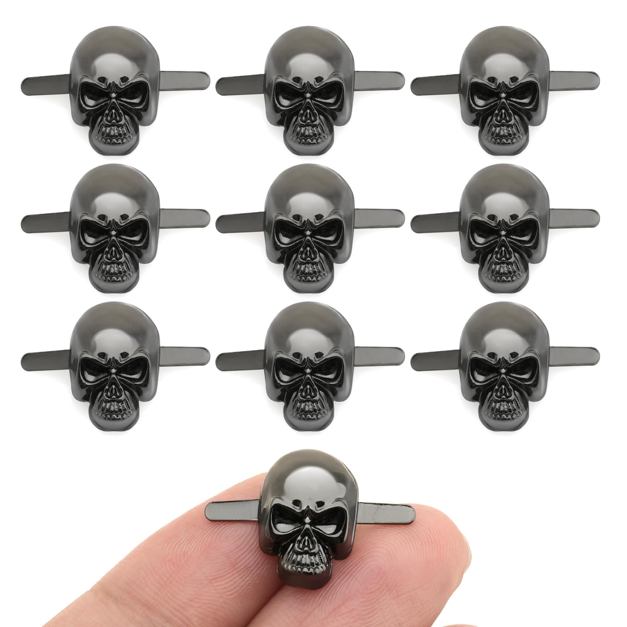 Amazon.co.jp: CRAFTMEMORE スカル プロング スタッド ヘッド ボーン