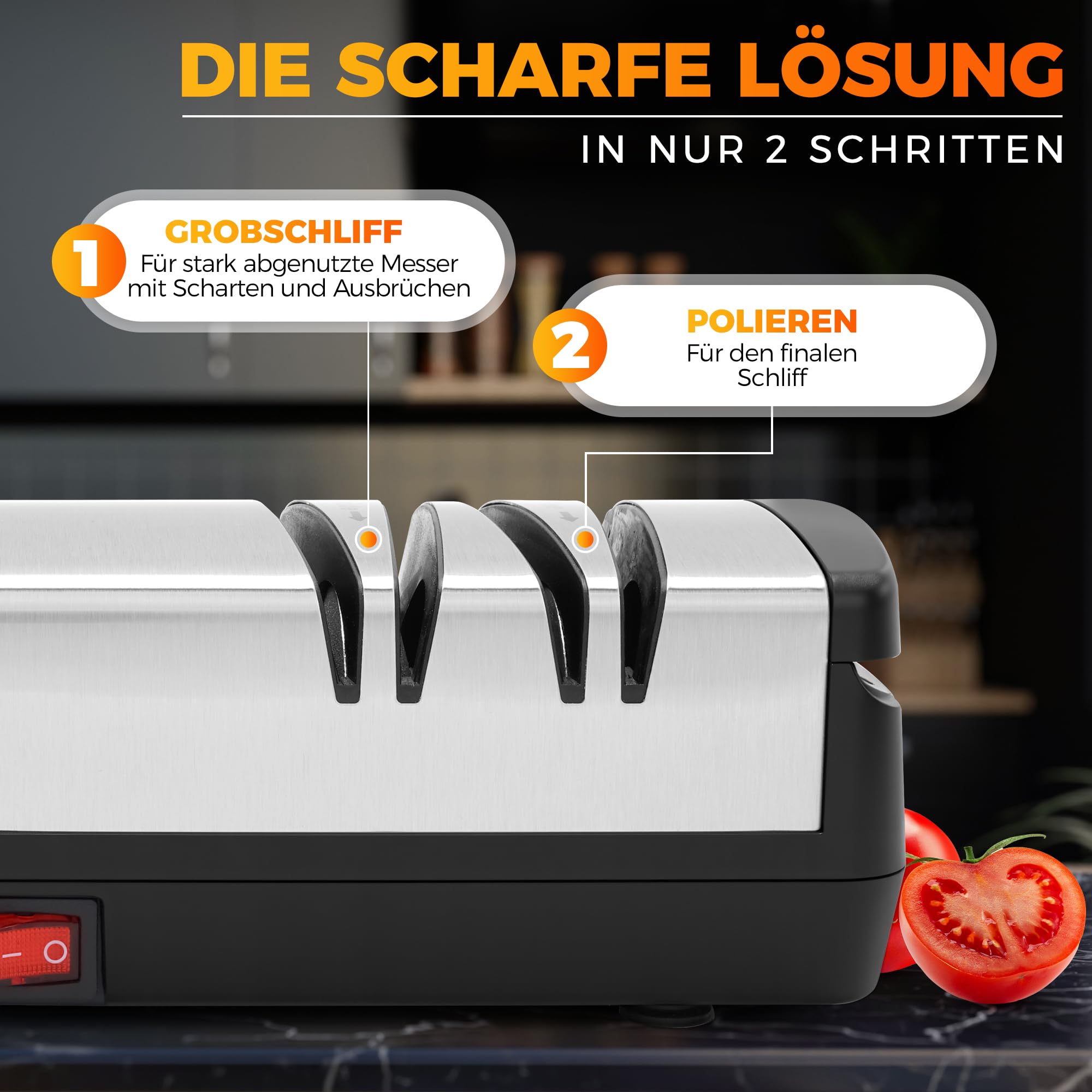 AUSTEIN Diamant Messerschärfer elektrisch X5 3 Phasen Messerschleifer Scherenschleifer magnetischer Spänekollektor