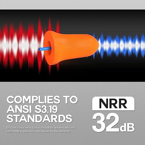 Miniatura 10 de Genius Plugz Tapones desechables de espuma suave sin cable con cancelación de ruido, protección auditiva - 32 dB NRR, colores de alta visibilidad,