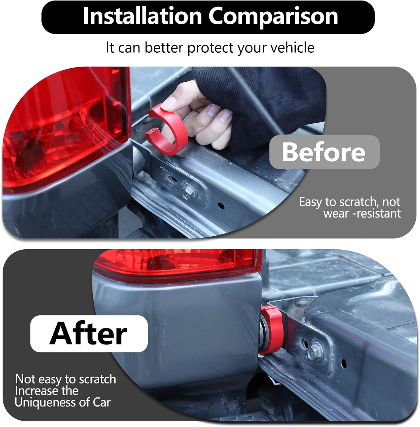 Car Tailgate Anti-Theft Lock Compatible with Nissan Titan 2016-2026，Aluminum Tailgate Security Device Truck Bed Tail Gate Lock Accessories (Red)