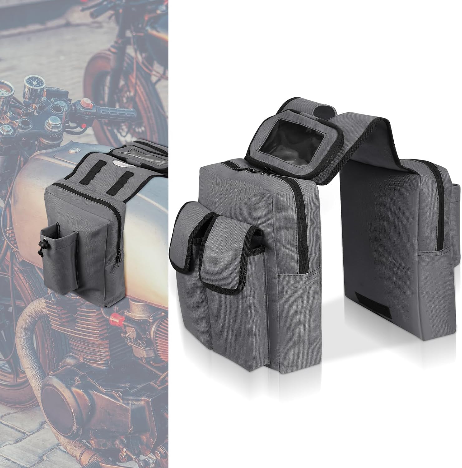 Aliceset ATV Saddle Bags ATV Tank Bags Waterproof Motorcycle Saddlebags