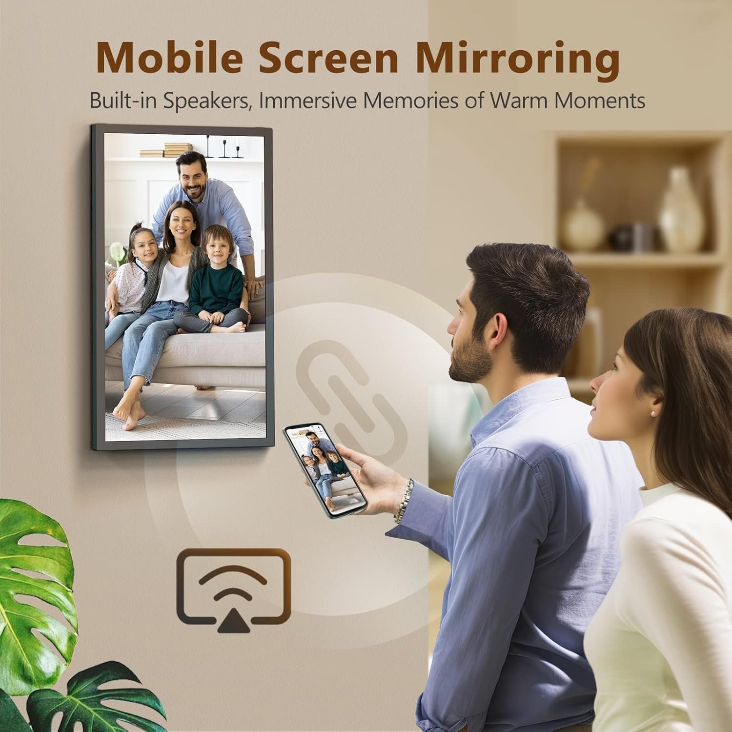 21.5" Digital Picture Frame Large-WiFi-Photo-Frame - 32GB Wall Mounted Digital Frame, Auto Rotate, Remote Control, Share Photo and Video via App Email, Free Cloud Storage, for Mom Dad
