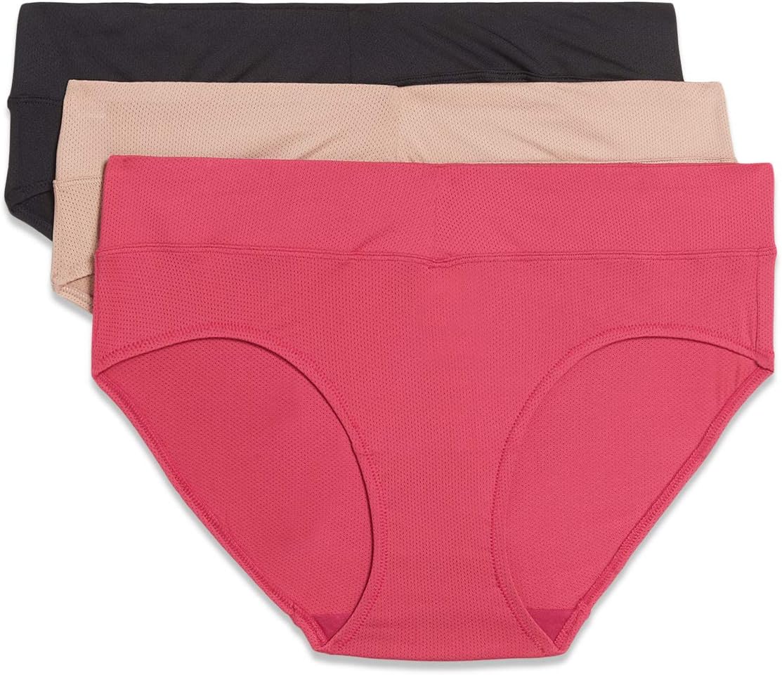 Women's Blissful Benefits No Muffin Top Breathable Micro Hipster Panties Multipack