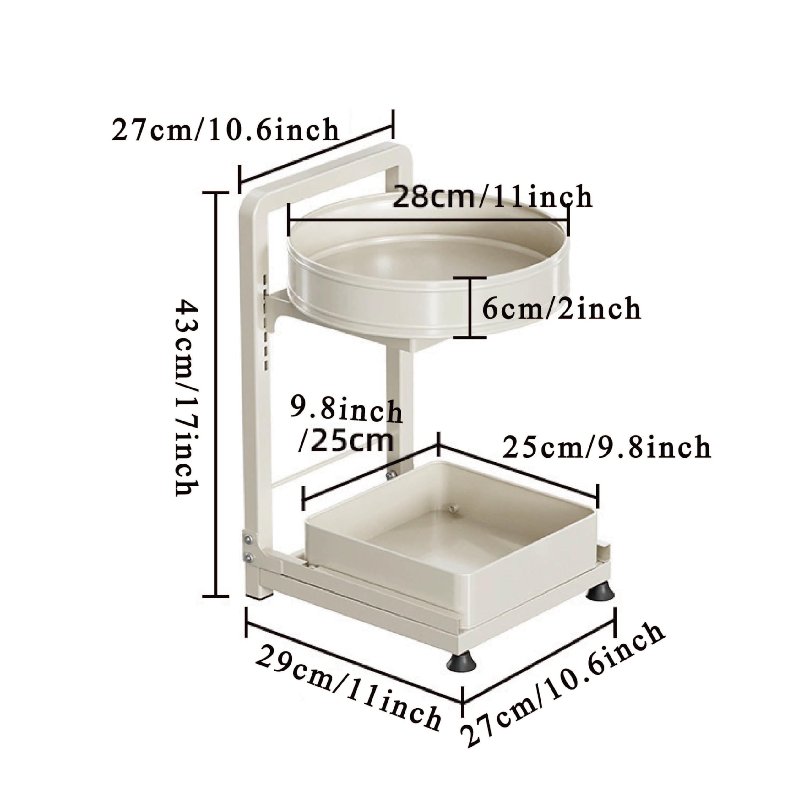 Organizador de cocina, Especiero Giratorio 360°, Estantería de Extraíbles para Armario, hecho de acero al carbono ， Especiero Adecuado Para El Hogar Y La Cocina (Negro-2)