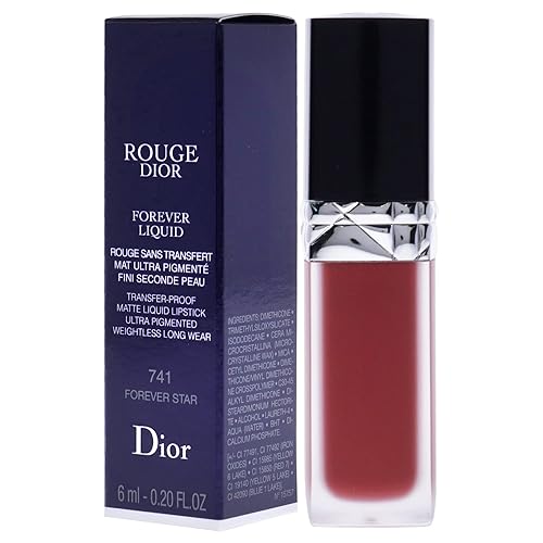 Miniatura 5 de Christian Dior Rouge Dior Forever Liquid Matte - 741 Forever Star Lápiz labial para mujer, 0.2 onzas