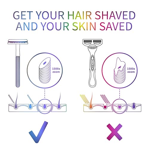 Miniatura 5 de Bambaw - Maquinilla de afeitar de seguridad de doble filo con 5 cuchillas de seguridad, para mujeres y hombres, maquinilla reutilizable libre de