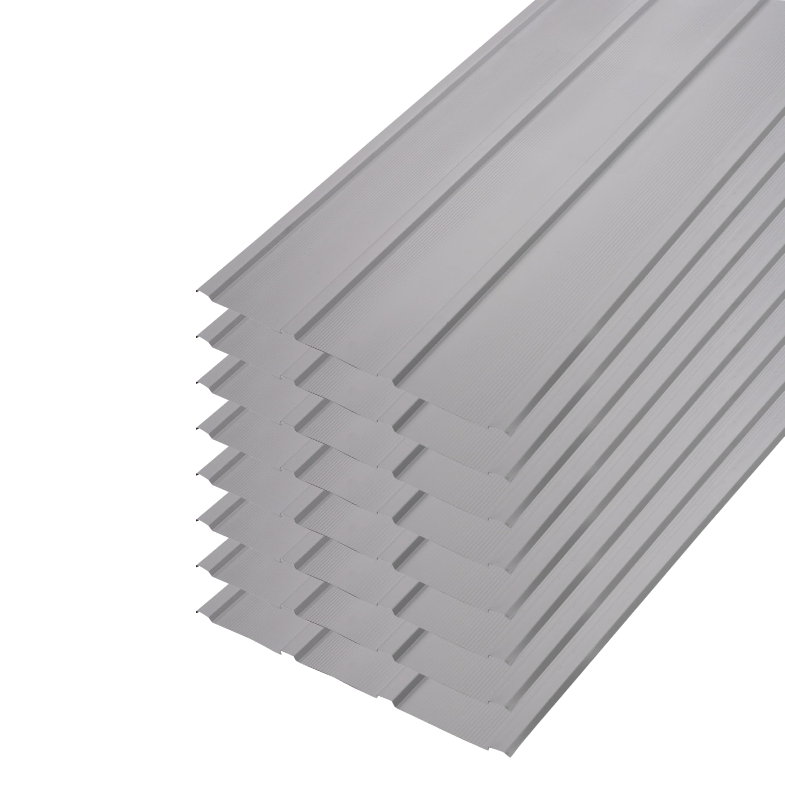 Generic Durable Metal Sheets, Galvanized Corrugated Steel Roof Panels, Wall Panels, DIY Shed, Garage, Carport, Home Projects, 8ct (Light Grey), PAN4527