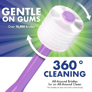 Brilliant Oral Care Child Toothbrush with Soft Bristles and Round Head, for a Kid Approved, Easy to Use All-Around Clean Mouth, Ages 2-5 Years, Lilac, 1 Pack