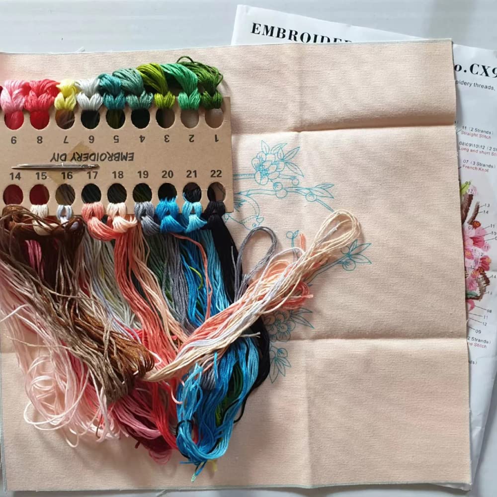 Kit per Ricamo fai da te Kit da ricamo Kit da ricamo con motivo a uccelli for principianti Fai da te Ricami fatti a mano Fancywork Set da cucito a punto croce Kit Punto a Croce Per Principianti ( Colo