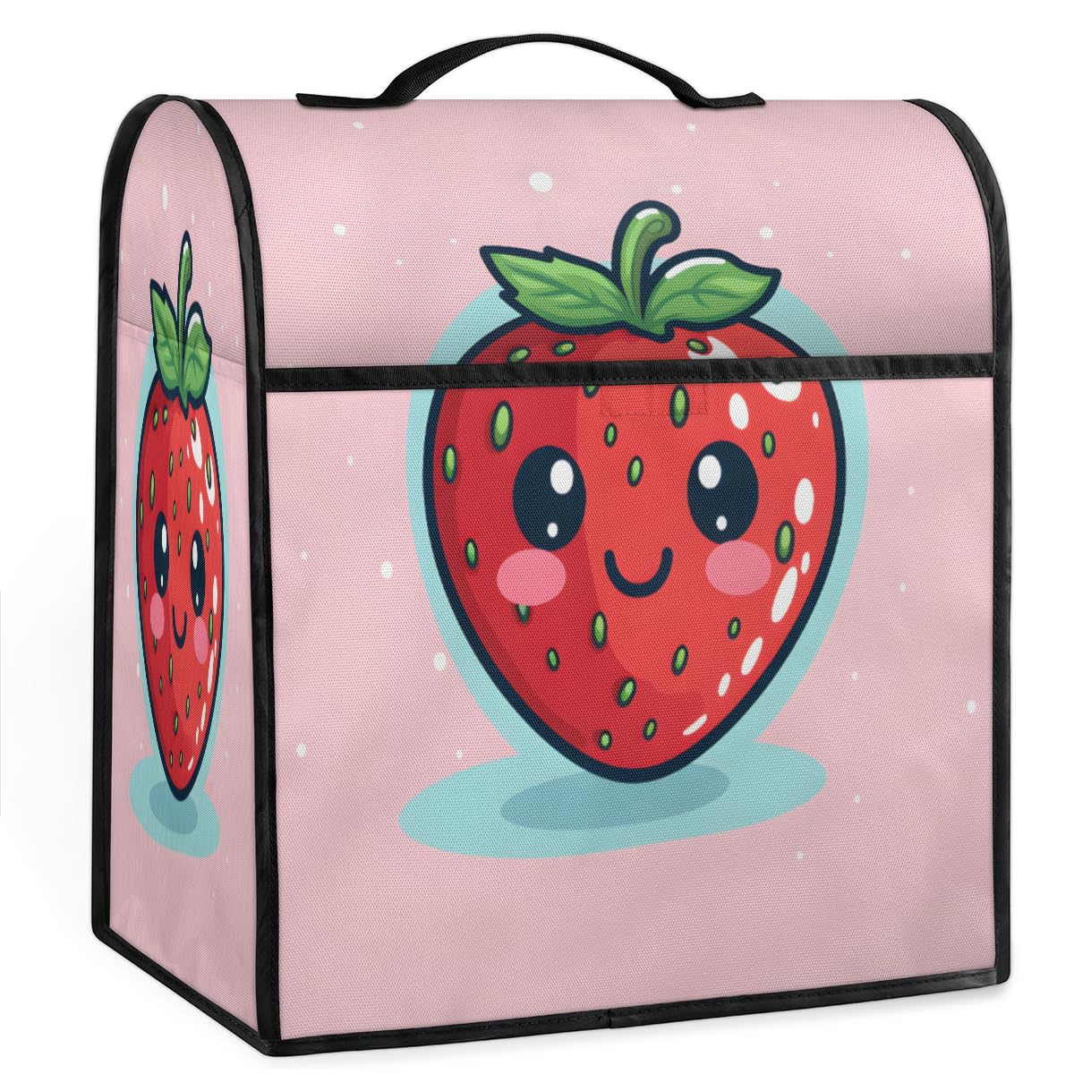 Coffee Maker Cover Cute Strawberry Pattern Kitchen Appliance Covers Small Appliance Covers Blender Cover Juicer Cover Dust Covers for Kitchen Appliances with Top Handle and Pockets,Washable,C795